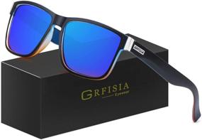 img 3 attached to 🕶️ GRFISIA Dark Frame Polarized Sunglasses - Enhanced UV Protection