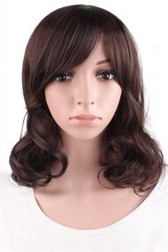 img 2 attached to 💇 Enhance Your Hair Game with MapofBeauty Daily Use Medium Curly Wig (Dark Brown)