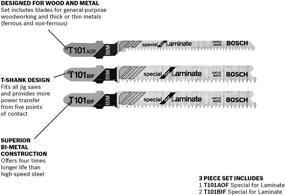 img 2 attached to 🔪 BOSCH T503: Premium 3-Piece T-Shank Jig Saw Blade Set for Hardwood and Laminate Flooring!