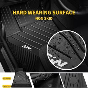 img 3 attached to Jaguar F-Pace 2017-2021 TPE All-Weather Floor Mats - Custom Fit Liners for 1st and 2nd Row - Full Set Car Liners in Black by 3W