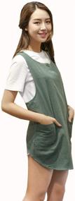 img 4 attached to Japanese Style Shortened Design Apron with Pockets - Ideal for Kitchen Cooking, DIY, Crafting, and Baking (Army Green)