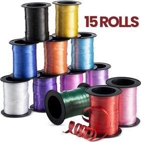 img 2 attached to 🎀 Versatile Curling Ribbon (Bulk 15 Rolls) - Assorted Colors for Fabric Ribbon, Arts and Crafts, Hair, Gifts, Wrapping, Balloons, Florist, Flowers - 60 Feet Each