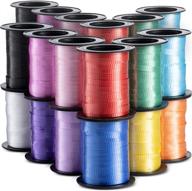 🎀 versatile curling ribbon (bulk 15 rolls) - assorted colors for fabric ribbon, arts and crafts, hair, gifts, wrapping, balloons, florist, flowers - 60 feet each logo
