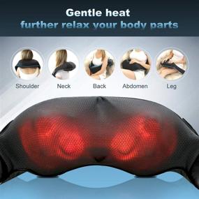 img 1 attached to Shiatsu Electric Back and Neck Massager with Heat - Deep Kneading Massage for Muscle Relief, Fatigued Back, Neck, Shoulders, and Legs