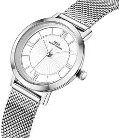 img 3 attached to 🌊 Waterproof Women's Quartz Wristwatch: Mesh Stainless Steel Bracelet Watch by Relogio Feminino