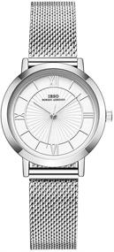 img 4 attached to 🌊 Waterproof Women's Quartz Wristwatch: Mesh Stainless Steel Bracelet Watch by Relogio Feminino