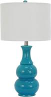 stylish and vibrant décor therapy tl17303 table lamp in teal - 14x14x26.5 inches логотип