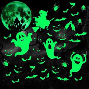 img 4 attached to Halloween Luminous Stickers Removable Peeping