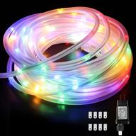 🌈 versatile le led rope light with timer: multi colored, 8 mode, low voltage, waterproof - perfect for deck, patio, bedroom, pool, boat, and more! логотип