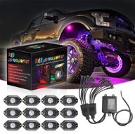 🚙 12 pod rgb led rock lights - swatow 4x4 neon lights kit bluetooth wheel well lights for utv truck atv car - multicolor underglow lights logo