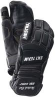 hestra vertical 3 finger glove black logo