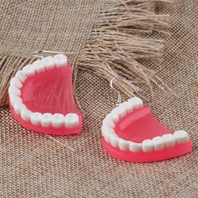 img 1 attached to Dental Teeth Earrings - Funny 3D Tooth Model - Ideal Gift for Dental Students, Hygienists, and Assistants