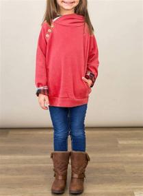 img 3 attached to 👧 Blibea Girls Kids Long Sleeve Button Double Hooded Sweatshirt Pullover Tops: Stylish and Comfortable Sweatshirts for Trendy Girls