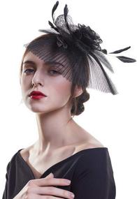 img 3 attached to 🌸 Women's Mesh Flower Fascinator Hat: Stylish Headwear and Accessories