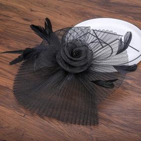 img 1 attached to 🌸 Women's Mesh Flower Fascinator Hat: Stylish Headwear and Accessories