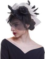 🌸 women's mesh flower fascinator hat: stylish headwear and accessories logo
