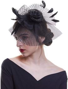 img 4 attached to 🌸 Women's Mesh Flower Fascinator Hat: Stylish Headwear and Accessories