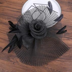 img 2 attached to 🌸 Women's Mesh Flower Fascinator Hat: Stylish Headwear and Accessories