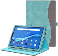 📱 fintie turquoise case for lenovo tab m10 plus 10.3", multi-angle viewing folio cover with pocket, auto wake/sleep - 2nd gen tb-x606f / tb-x606x 10.3" fhd android tablet logo