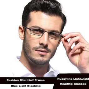 img 3 attached to 👓 3 Pack Blue Light Blocking Reading Glasses for Men and Women, Lightweight Half-Frame Metal Blue Light Blocking Readers...