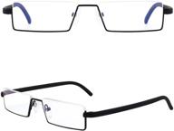 👓 3 pack blue light blocking reading glasses for men and women, lightweight half-frame metal blue light blocking readers... logo