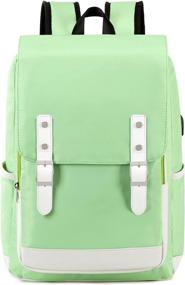 img 3 attached to 15.6 inch Teal Laptop Backpack with USB Charge Port - School Bag for Teen Girls, Women, College Travel - Daypack Bookbag in Teal Green