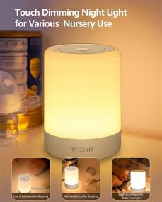 img 1 attached to 🌛 YYDSKIT Nursery Night Light: Dimmable Warm Light, 7 Color Options, Portable LED Rechargeable Lamp for Baby Kids Bedroom