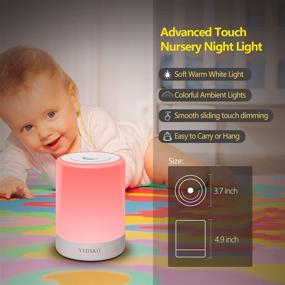 img 3 attached to 🌛 YYDSKIT Nursery Night Light: Dimmable Warm Light, 7 Color Options, Portable LED Rechargeable Lamp for Baby Kids Bedroom