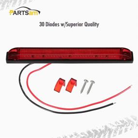 img 3 attached to Запчасти Partsam 2X 8 LED утилитарной полосы светодиодных маркеров красного цвета - 30LED освещение и декорирование лодок, уплотненная тонкая линия 8-дюймовая красная светодиодная полоса освещения RV Boat Marine LED Bar, поверхностный монтаж 12V: Освещающее решение для лодок и морских судов