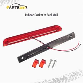 img 1 attached to Запчасти Partsam 2X 8 LED утилитарной полосы светодиодных маркеров красного цвета - 30LED освещение и декорирование лодок, уплотненная тонкая линия 8-дюймовая красная светодиодная полоса освещения RV Boat Marine LED Bar, поверхностный монтаж 12V: Освещающее решение для лодок и морских судов