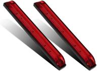 запчасти partsam 2x 8 led утилитарной полосы светодиодных маркеров красного цвета - 30led освещение и декорирование лодок, уплотненная тонкая линия 8-дюймовая красная светодиодная полоса освещения rv boat marine led bar, поверхностный монтаж 12v: освещающее решение для лодок и морских судов логотип