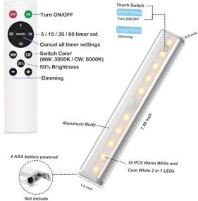 img 2 attached to 💡 LANBOJINDI Battery Operated Under Cabinet Lights - Wireless LED Closet Lights for Kitchen Stairs Wardrobe - Remote Controlled & Easy Installation - 4 Pack