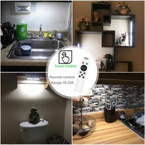 img 3 attached to 💡 LANBOJINDI Battery Operated Under Cabinet Lights - Wireless LED Closet Lights for Kitchen Stairs Wardrobe - Remote Controlled & Easy Installation - 4 Pack