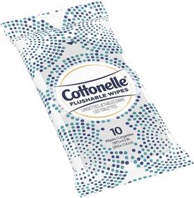 img 4 attached to Салфетки Cottonelle FreshCare для взрослых: без спирта, 10 штук, упаковка из 24 - превосходная гигиена и удобство