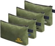 🛠️ kernowo heavy duty tool bag 4 pack - upgraded zipper canvas tool pouches, water resistant utility organizer for tools, spacious storage with dependable brass zippers, 20 oz, 12.75 x 8 x 2.25 inch logo
