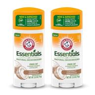 arm &amp; hammer essentials deodorant - natural deodorizers, coconut 🌿 geranium, aluminum and paraben free - 2.5 oz, pack of 2 logo