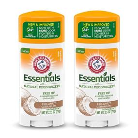 img 1 attached to ARM &amp; HAMMER Essentials Deodorant - Natural Deodorizers, Coconut 🌿 Geranium, Aluminum and Paraben Free - 2.5 oz, Pack of 2