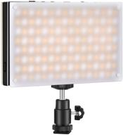 neewer sl128-a portable led video light with 128 smd leds, adjustable color 2800-7400k, high cri95+ rating, booster mode, built-in battery, sturdy metal shell, charging cable, filter, diffuser, and adhesive tape logo