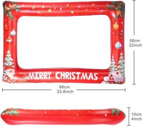 img 1 attached to 🎄 Inflatable Christmas Photo Booth Frame with Headband Set for Festive Party Decorations - Large Size (33.8 x 22 Inch)