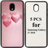 📱 high-quality 5pcs samsung galaxy j7 2018 sublimation blanks phone case: diy customize with glitter finish! logo