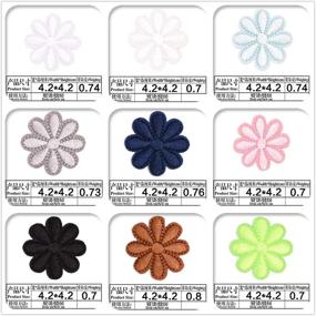 img 2 attached to 🌸 100pcs Butie Flower Random Embroidered Patch Sew On/Iron On Patch Applique for Clothes Dress Plant Hat Jeans Sewing Flowers DIY Accessory (100pcs-RF-47)