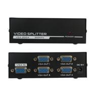 💻 deeirao 4 port vga video splitter for pc screen duplicating 1 pc to 4 monitors - vga/svga lcd crt splitter box display, 200mhz supports high resolution up to 1920x1400 (4 port splitter) logo