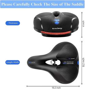 img 1 attached to 🚲 Gincleey Comfort Bike Seat: Wide Memory Foam Padded Saddle for Women and Men - Dual Shock Absorbing, Universal Fit for Indoor/Outdoor Bikes