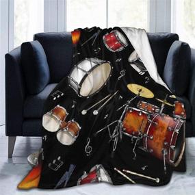 img 4 attached to 🥁 BONLOR Percussion Black Drum Throw Blanket: Ultra Soft Spring Birthday Flannel Blanket, 80＂x 60＂, Lightweight for Bedroom, Living Room, Sofa, Couch, and Office