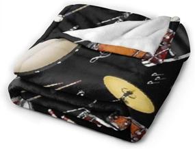 img 3 attached to 🥁 BONLOR Percussion Black Drum Throw Blanket: Ultra Soft Spring Birthday Flannel Blanket, 80＂x 60＂, Lightweight for Bedroom, Living Room, Sofa, Couch, and Office