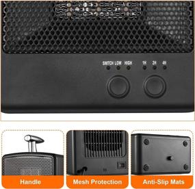 img 2 attached to 🔥 Energy-Efficient Space Heater for Indoor Use - KanYool 1000W Ceramic Portable Small Electric Space Heater | Bedroom, Dorm, Office, Desktop, Bathroom, Kitchen (Black)