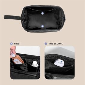 img 1 attached to 🧳 Black Travel Hanging Toiletry Bag - Shaving Dopp Kit Cosmetic Organizer for Men & Women with Sturdy Handle for Accessories, Shampoo, Healthcare, Personal Items, Toiletries