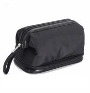 🧳 black travel hanging toiletry bag - shaving dopp kit cosmetic organizer for men & women with sturdy handle for accessories, shampoo, healthcare, personal items, toiletries logo