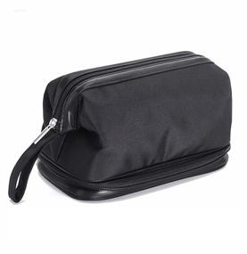 img 4 attached to 🧳 Black Travel Hanging Toiletry Bag - Shaving Dopp Kit Cosmetic Organizer for Men & Women with Sturdy Handle for Accessories, Shampoo, Healthcare, Personal Items, Toiletries