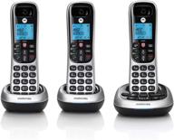 📞 motorola cd4013 digital cordless phone: answering machine & 3 handsets - silver logo